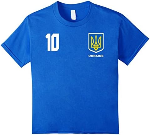 unisex-child Ukraine Ukrainian Football Futbol Soccer T-Shirt 8 Royal Blue