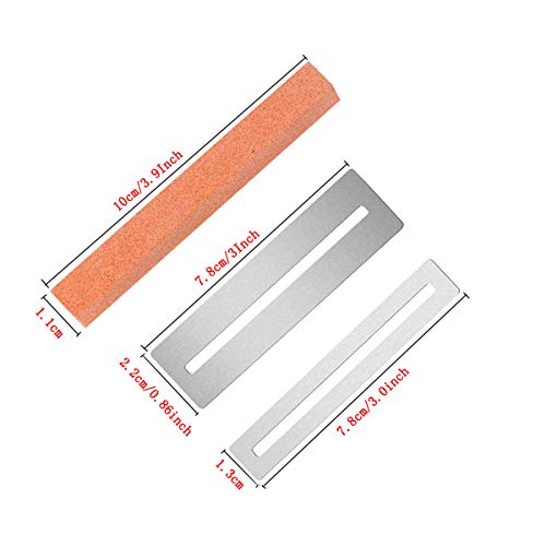 Guitar Luthier Tool Kit Included Guitar Fret Crowning Luthier Dressing File with Narrow/Medium/Wide 3 Edges, Stainless Steel Fret Rocker, 2 Pcs Fingerboard Guards Protectors and Grinding Stone - Thumbnail 4