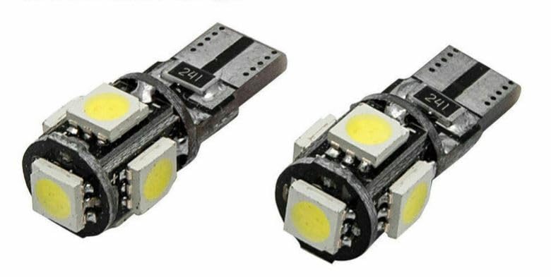 MSA T10 XENON White LED Error Free Canbus 5 SMD W5W 501 Side Light Bulb x 2