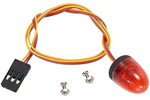 WONFAST Circular Ultra Bright LED Police Flash Light Rotating Alarming Strobe Lamp 5Modes Compatible with 1/8 1/10 1/14 RC Model Firefighting Ambulance Crawler Truck Car Accessory(Red)