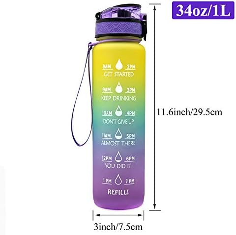 Clear plastic water bottle with a blue cap, featuring a sleek design.