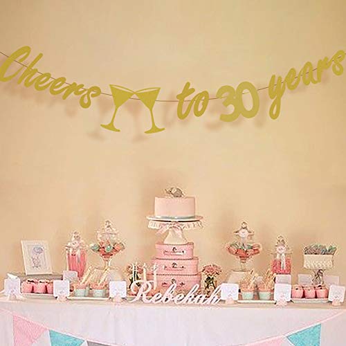 30th Birthday Party Decorations Glittery Gold Cheers To 30 Years