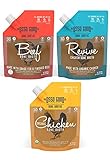 Osso Good - 7 Day Bone Broth Cleanse, High in Protein & Collagen, Supports Gut Health - 6 Chicken, 6 Beef, 2 Revive (14 Pouches) (Packaging May Vary)