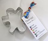 Autism Puzzle Piece Cookie Cutter with Ribbon and Card
