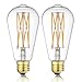 Leools 10W Edison Style Vintage LED Filament Light Bulb,100 Watt Equivalent Light Bulbs,Dimmable,Warm White 2700K,1200LM,ST64, E26 Medium Base Lamp, Antique Shape, (2 Pack)