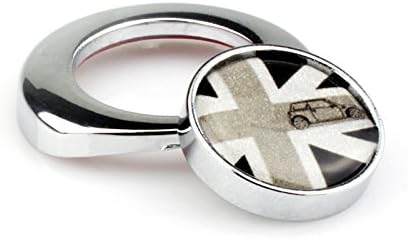 Engine Start Push Start Button Ignition Starter Pushbutton Dash Cover Caps for Mini Cooper ONE/S/JCW R61 R60 R55 R56 R57 R58 R59 F54 F55 F56 F57 F60 Clubman Countryman Hardtop Hatchback (12)