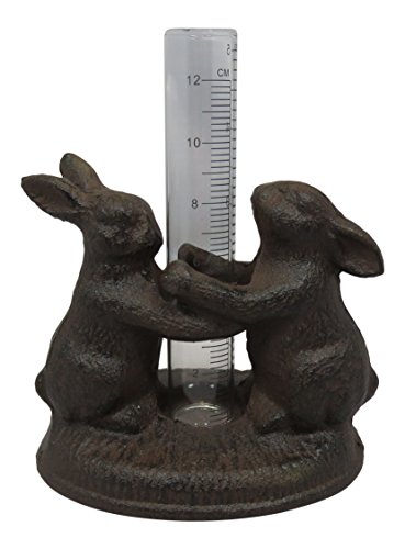 Marshall Home and Garden Cast Iron Bunny Rabbit Rain Gauge - Thumbnail 2