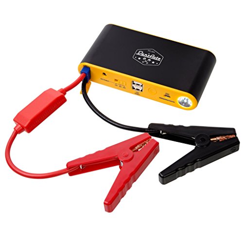 Auto Jump Starter Kit - [11,000 mAh Rated] Compact USB Powerbank Charger with Emergency LED Flashlight [400 AMP] Peak Current - Bonus Case