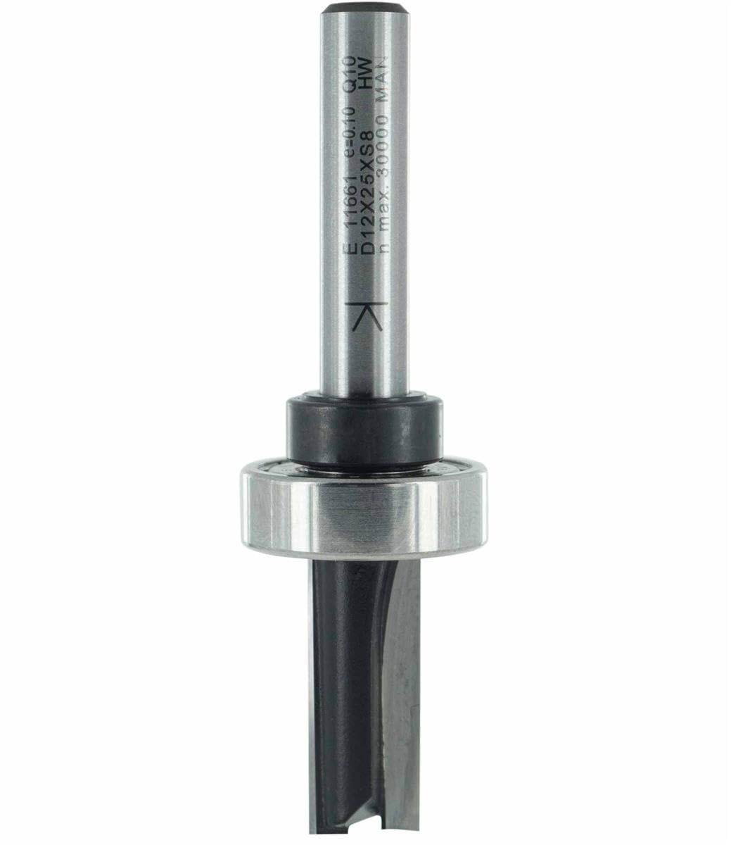 ENT 11661 Trimming Cutter Tungsten Carbide TC, Shank (S) 8 mm, Diameter (D) 10 mm, NL 25 mm, SL 40 mm, GL 73 mm, with oversized Ball Bearing