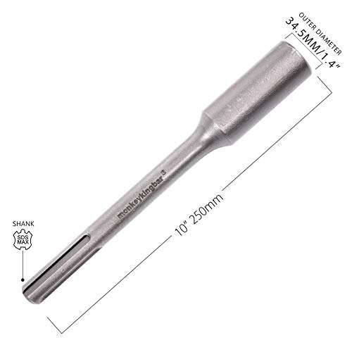 Monkey King Bar- SDS MAX 3/4" Diameter Ground Rod Driver Bit- Demolition Steel Hammer Accessory-Hammer Drill Ground Rod Driver