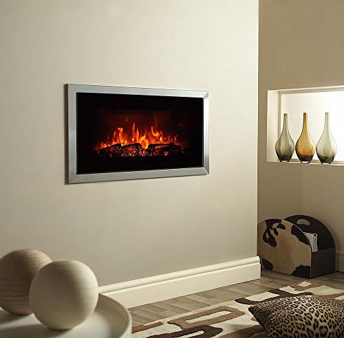 Homeleader 36" Electric Fireplace Heater, with Remote Control, Wall Mounted and Freestanding Fireplace, Space Heater, 1500W, Black