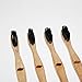 Bamboo Toothbrush - Organic Charcoal Powered Eco Friendly w/ BPA-Free Soft Black Nylon 610 Bristles –Natural Toothbrushes With Pack of 4