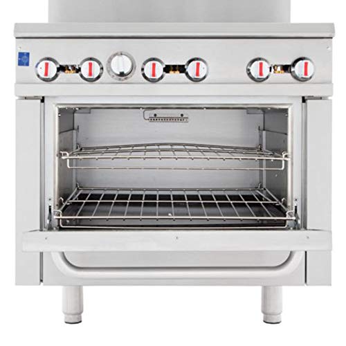 Empura 36" Stainless Steel Commercial Gas Range with Oven, 6 Burners, 211,000 BTU - Thumbnail 5