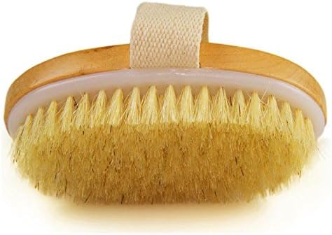 Designeez Dry Skin Body wooden Brush Natural Bristle Shower Scrubber Yellow