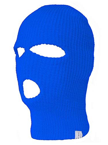 TopHeadwear 3-Hole Ski Face Mask Balaclava, Royal - Thumbnail 3