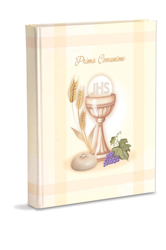 Mareli First Communion Photo Album 23 x 30 cm 60 White Pages in Thick and Durable Cardboard Intervaled with Pergamin, Goblet and Ears