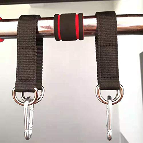 YFaith 2 Stück 30 cm Swing Hanging Kit, Hängematte Befestigung, Aufhängeset mit 2 Schwerlast Karabinern und D Ringen, für Gartenschaukel Baumschaukel Hängematte Hängesessel (Schwarz) – Bild 2