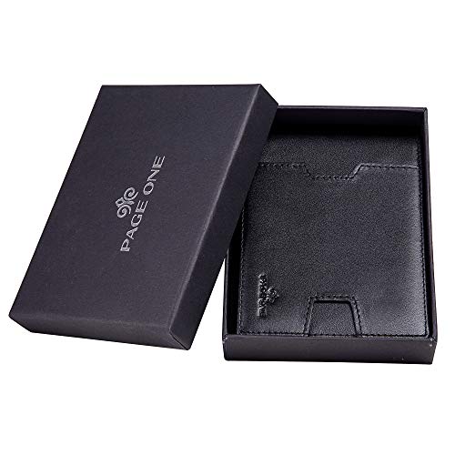 PAGE ONE Womens Mens Wallet RFID Blocking Credit Card Holder Slim Thin Bifold Business Card Case wit - //coolthings.us
