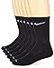 Nike Unisex Dri-Fit Crew 6-Pair Pack Black/(White) LG (Men's Shoe 8-12, Women's Shoe 10-13)