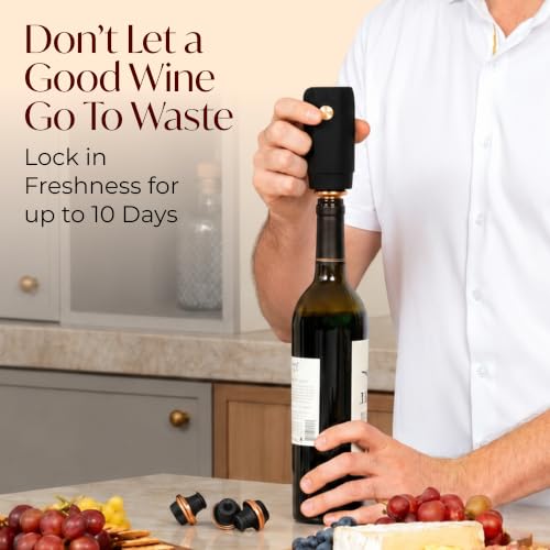 Electric Wine Preserver - Rechargeable Vacuum Saver With Airtight Seal - Automatic photo 12