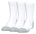 Under Armour Unisex-Adult HeatGear Tech Crew Socks, Multipairs, White (3-Pairs), Large