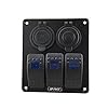 Iztoss-3-gang-rocker-switch-panel-with-power-socket-31A-dual-USB-wiring-kits-and-Decal-Sticker-Labels-DC12V24V-for-Marine-Boat-Car-Rv-Vehicles-Truck-blue-led