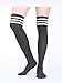 Satinior Women Knee High Socks High Thigh Stockings with Colorful Strips for Cosplay, Halloween, Party, Daily Wear, One Size (Multicolor 1, 3 Pack)