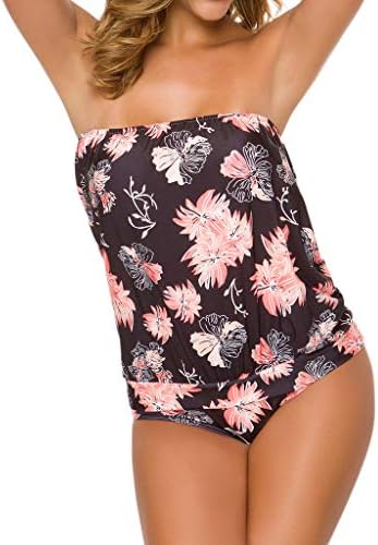 PAQOZ Women's Plus Size Strapless Two Piece Bikini Swimsuit Swimwear Bathing Beach Suit