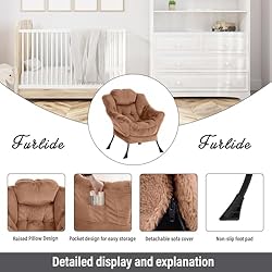 Furlide Oversized Chair with Ottoman, Modern