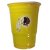 NFL Siskiyou Sports Washington Redskins Plastic Game Day Cups, 18 Count, (18 oz) Team Color