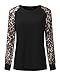 ZANZEA Women's Sexy Leopard Long Sleeve Chiffon Loose Blouse Casual Top Pullover Z-Black XL