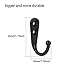 EBOOT 20 Pieces Wall Mounted Hook Robe Hooks Single Coat Hanger and 50 Pieces Screws (Black)