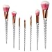 Makeup Brushes,Nanja 7 Pieces Modern Crystal Unicorn Handle make up brushes Premium Synthetic Kabuki Foundation Face Powder Blush Eyeshadow Brushes Unicorn Makeup Brushes Set with Travel Bag (Pink)