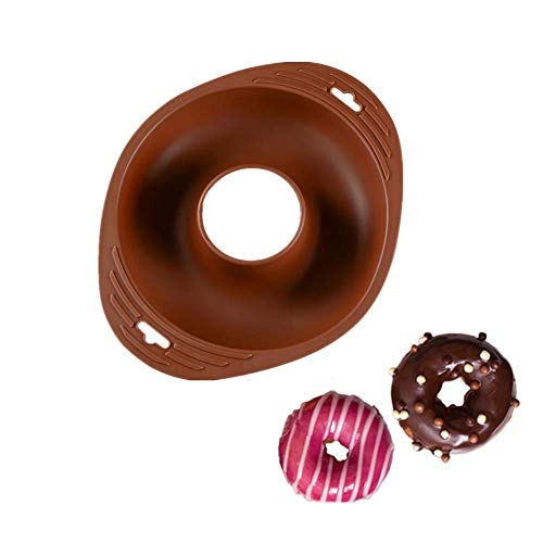 Brown Ring Mold Cake Pans 8-1/2 inch Diam,Round Silicone Donut Mould Non-Stick,Chocolate Mousse Mould,DIY Decorative Baking Tray,Baking Tools Cake Decorating Plate