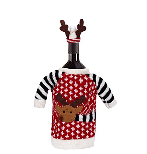 Tenworld 1 PC Christmas Decoration Red Wine Bottle Cover Bags Home Party Decor