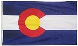 Annin Flagmakers Model 140660 Colorado State Flag 3x5 ft. Nylon SolarGuard Nyl-Glo 100% Made in USA to Official State Design Specifications.