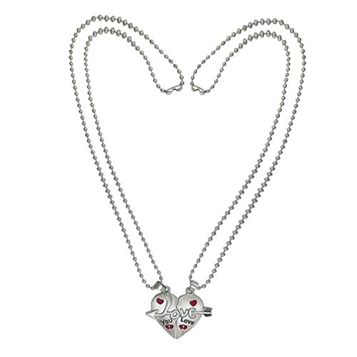 Saizen Couple Special Silver Plated Dual Love Heart Pendant Chain for Girls & Boys Rhodium Stainless Steel Pendant 2 Saizen Couple Special Silver Plated Dual Love Heart Pendant Chain for Girls & Boys Rhodium Stainless Steel Pendant - Image 2