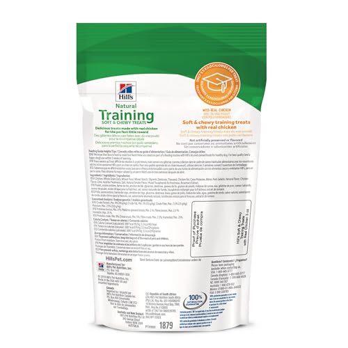 HILL’S NATURAL TRAINING SOFT & CHEWY TREATS, ALL LIFE STAGES, GREAT TASTE, DOG TREATS, CHICKEN, 3 OZ BAG