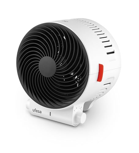 Atlas Calefactor Ventilador 2000W con 3 Niveles de Potencia Calor/Frío, Termostato Regulable, Protección de Sobrecalentamiento y Cuerpo en ABS Ignífugo, Calefactor Eléctrico Bajo Consumo