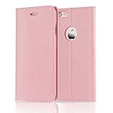 iPhone 6S Plus / 6 Plus Case, Belemay Genuine Cowhide Leather Case Wallet, Folio Cases Flip Book Cover With [Kick Stand] [Credit Card Holder] [Money Pockets] for iPhone 6s Plus & iPhone 6 Plus - Pink