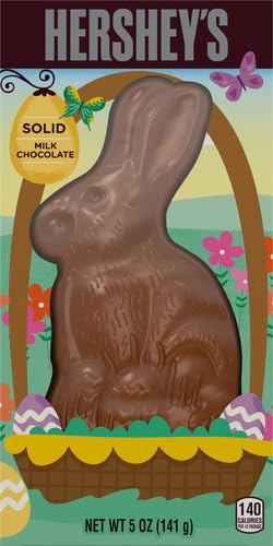 HERSHEY’S SOLID MILK CHOCOLATE BUNNY, EASTER CANDY GIFT BOX, 5 OZ