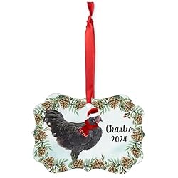 Black Australorp Chicken Rooster Christmas Ornament