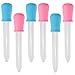 Pengxiaomei 6 Pcs 5ML Silicone Liquid Dropper, Clear Plastic Droppers Pipettes for Candy Molds Baby Feeder
