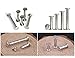 LBY 130pcs Phillips Chicago Screw Binding Screw Post M5 x 6/10/15/20/25mm Book Screws and Leather Saddles Purses Belt Repair Bookbinding Rivet Nickel-plated Silver 65-Sets