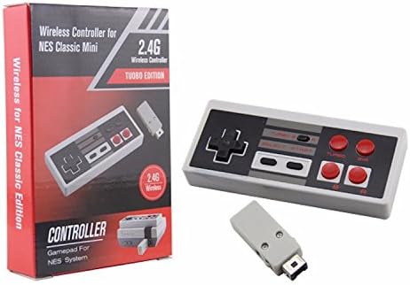Wireless NES Classic Edition Mini Controller By Game Direct - [Works With Wii U] For Nintendo Gaming System 2.4GHz With Built-in Battery