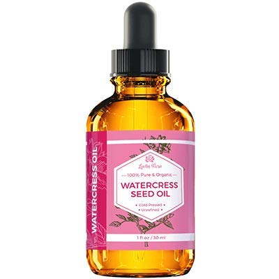 Watercress Seed Oil by Leven Rose - 100% Pure Organic Watercress Oil Detoxifies Skin and Stimulates Hair Growth, Scalp Dryness Oil - Natural UV Protection - Non-GMO Watercress - Vegan Friendly - 1 oz