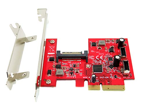 Ableconn PEX-UB152 USB 3.2 Gen 2 (10 Gbps) 2-Port Type-C Internal 20Pin Key-A Header PCI Express (PCIe) x4 Host Adapter Card (ASMedia ASM2142 Chipset)