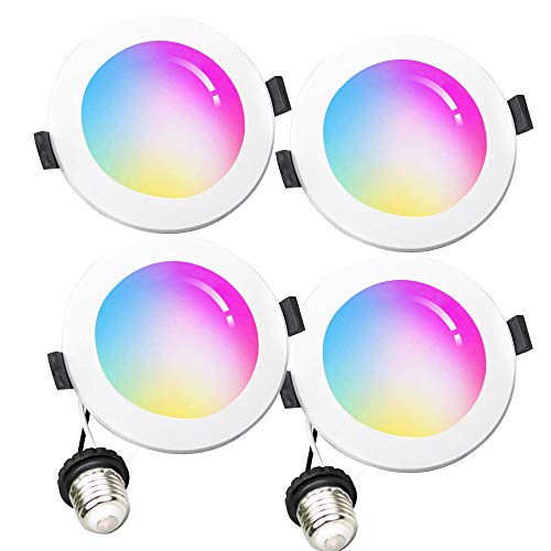 Smart Downlight 6 inch, WiFi LED Recessed Drywall Lighting, 15W Ceiling