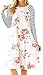 VIISHOW Women Floral Print Long Sleeve Casual T-shirt Dress with Pockets