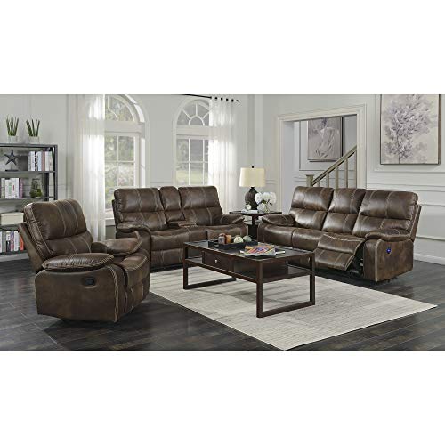 Bassfield Swivel Reclining Glider in Brown with Swivel, Glide, And Recline Motion, by Artum Hill